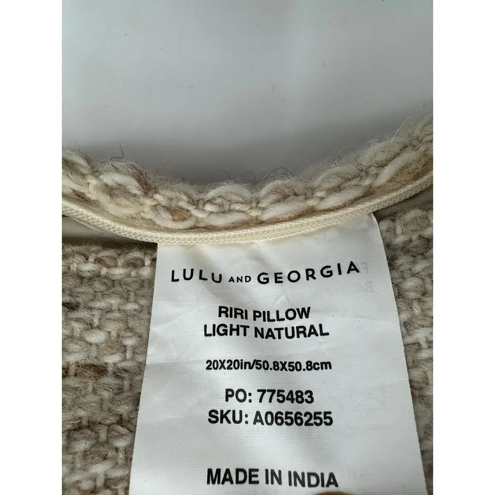 Lulu And‎ Georgia Riri Pillow Light Natural 20x 20